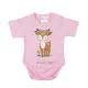 ABR Rövid ujjú pamut body - Rózsaszín - Őzike (44)