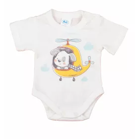 Rövid ujjú baba body cuki Helikopteres mintával