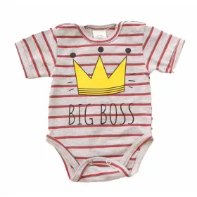   Rövid ujjú dupla patentos " Big Boss" feliratú baba body