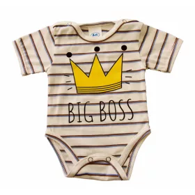   Rövid ujjú dupla patentos " Big Boss" feliratú baba body