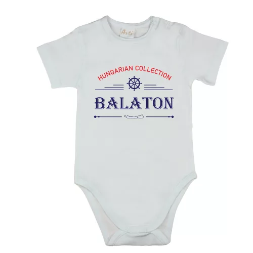 Rövid ujjú baba body Balaton mintával