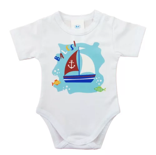 Rövid ujjú baba body Balaton mintával