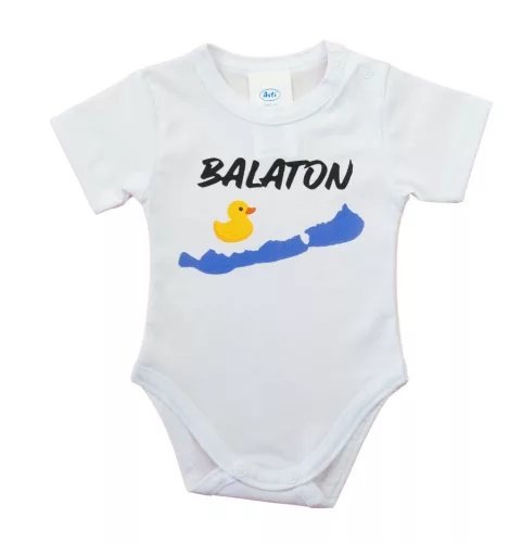 Rövid ujjú baba body Balaton mintával