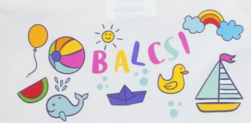 Rövid ujjú baba body Balaton mintával