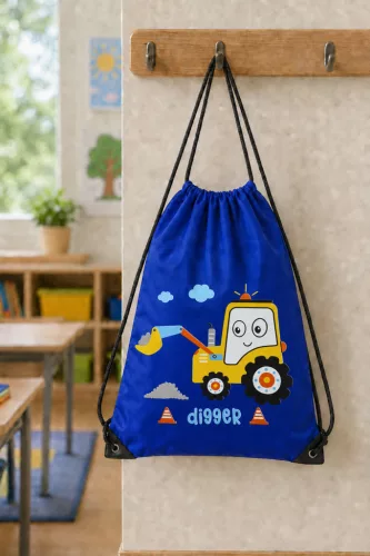 Zsinóros tornazsák munkagépes mintával