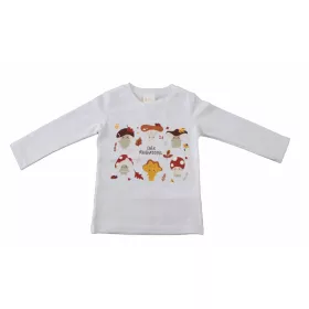 Hosszú ujjú kislány póló cuki gombák mintával