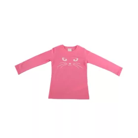 Hosszú ujjú kislány póló cuki Cica mintával