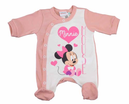 Hosszú ujjú elöl patentos rugdalózó Minnie egér mintával