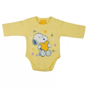 ABR Hosszú ujjú pamut body - Sárga - Snoopy (62)