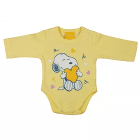 ABR Hosszú ujjú pamut body - Sárga - Snoopy (80)