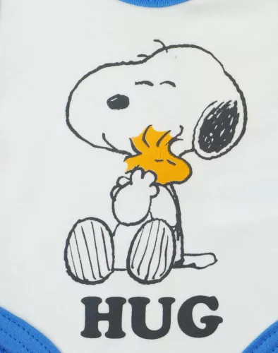 ABR Hosszú ujjú pamut body - Fehér-Kék - Snoopy (56)