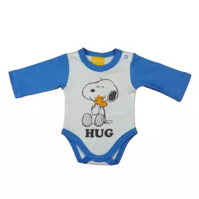 ABR Hosszú ujjú pamut body - Fehér-Kék - Snoopy (62)