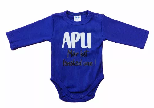 Feliratos rövid ujjú baba body