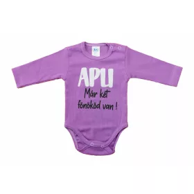 Feliratos rövid ujjú baba body