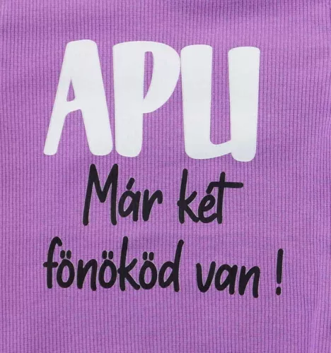 Feliratos rövid ujjú baba body