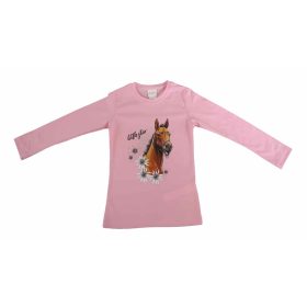 Hosszú ujjú kislány póló cuki Lovas mintával