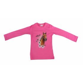 Hosszú ujjú kislány póló cuki Lovas mintával