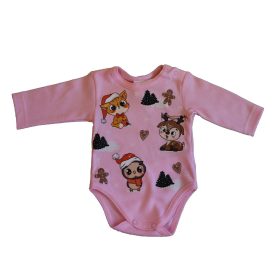 Hosszú ujjú baba body karácsonyi mintával