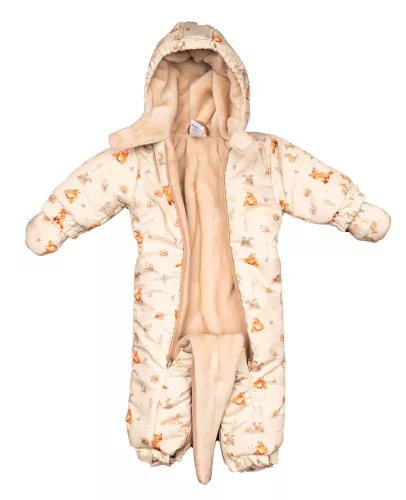 ABR Mintás vízlepergetős, kapucnis bélelt overál kesztyűvel 56-62