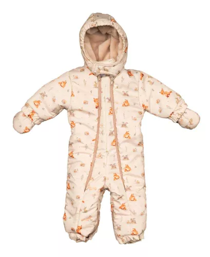 ABR Mintás vízlepergetős, kapucnis bélelt overál kesztyűvel 80-86