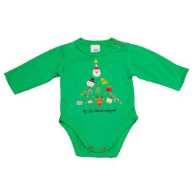 Hosszú ujjú baba body karácsonyi mintával