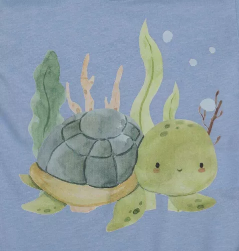 Rövid ujjú baba body vagány Teknős mintával