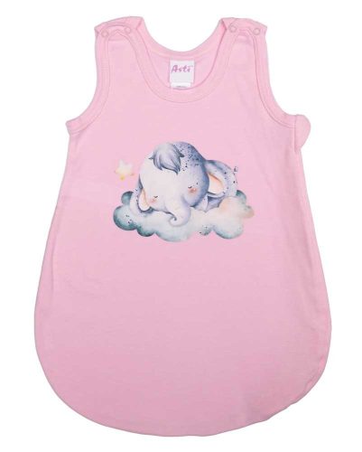 ABR Ujjatlan vékony pamut hálózsák (1 TOG) - Rózsaszín - Elefántos mintával (68)