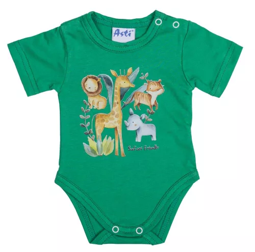 Rövid ujjú baba body Szafari mintával