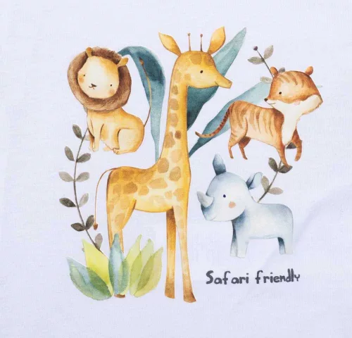 Rövid ujjú baba body Szafari mintával