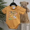 Rövid ujjú baba body Szafari mintával