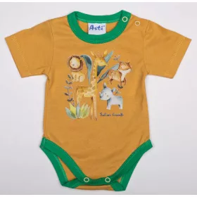 Rövid ujjú baba body Szafari mintával