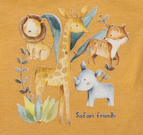 Rövid ujjú baba body Szafari mintával