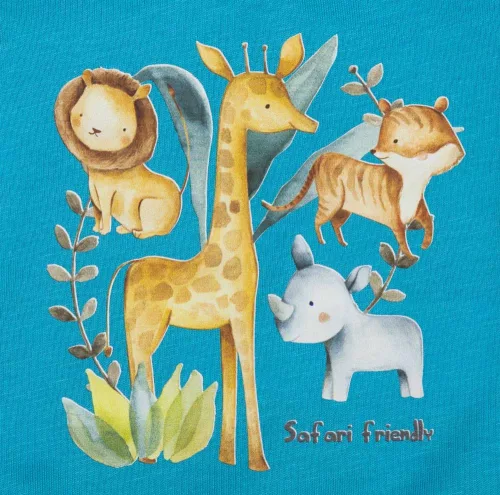 Rövid ujjú baba body Szafari mintával