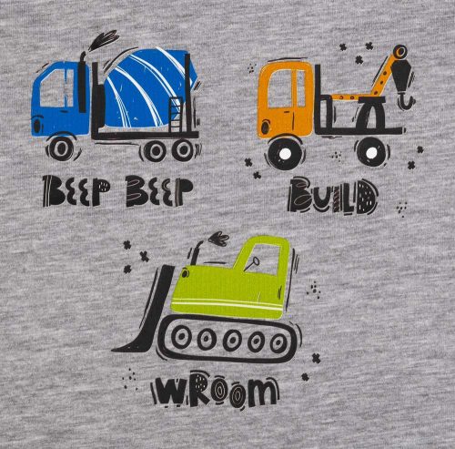 Rövid ujjú fiú póló munkagépek mintával