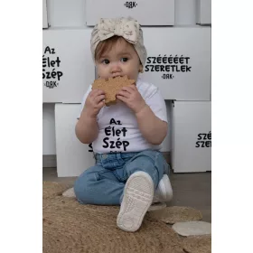   Dorko "Az Élet Szép" mintával nyomot rövid ujjú baba body