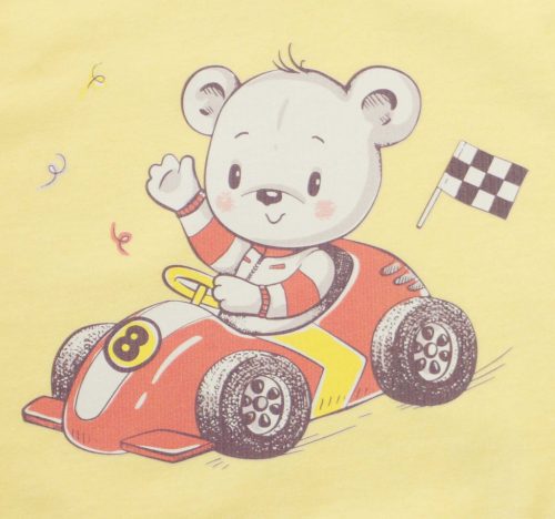 Ujjatlan baba body autós maci mintával