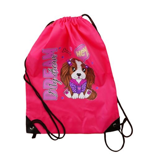 Zsinóros tornazsák Kislány kutyus mintával