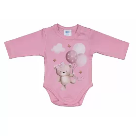   ABR Hosszú ujjú baba body Macis mintával - Rózsaszín - 62