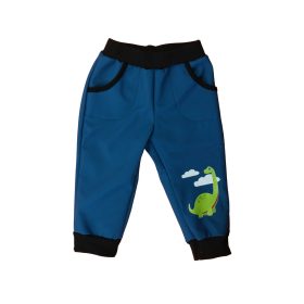 Vízlepergetős softshell kisfiú nadrág Dínó mintáva