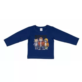 Hosszú ujjú fiú póló vagány cicák mintával