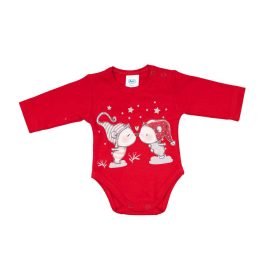 Hosszú ujjú baba body karácsonyi manó mintával