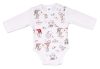 ABR Hosszú ujjú baba body karácsonyi manó mintával - Fehér - 74