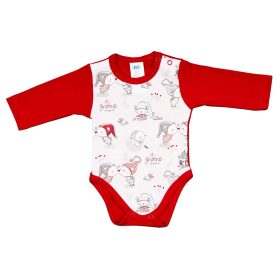Hosszú ujjú baba body karácsonyi manó mintával