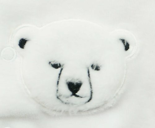 Plüss baba kocsikabát jegesmedvés mintával