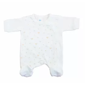   Elöl patentos rugdalózó, madárka mintával, vékony, pamut
