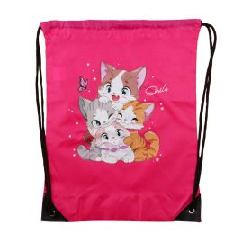 Zsinóros tornazsák Kislány cicás mintával