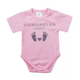   Hamarosan érkezem újszülött baba body, babaváró ajándék