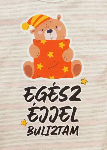 Feliratos rövid ujjú baba body