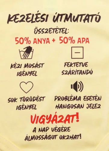 Feliratos rövid ujjú baba body