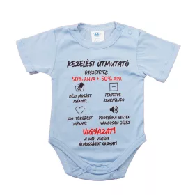 Feliratos rövid ujjú baba body
